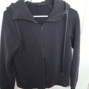Lululemon black hooded fleece sweatshirt Sz 4